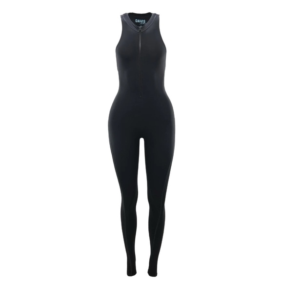 Davis Active Zip Jumpsuit Black S/M - Picture 1 of 6